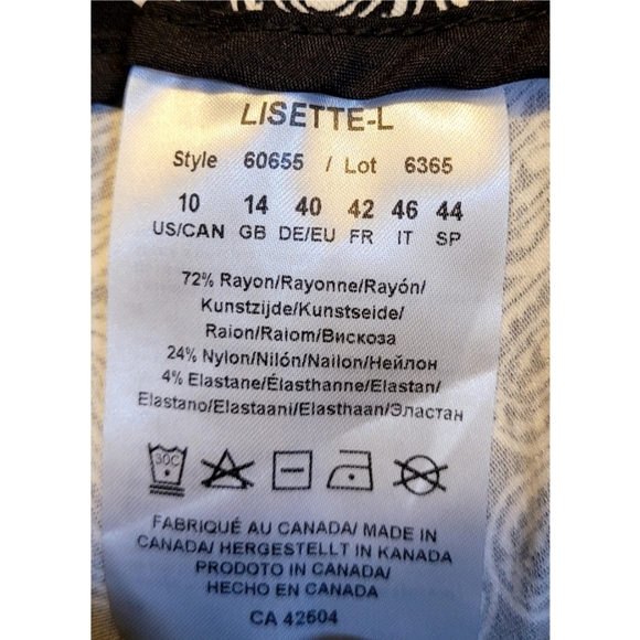 Lisette L Montreal Geo Print 25" Thinny Crop Pant Size 10 Pull On Tummy Control - Picture 4 of 9